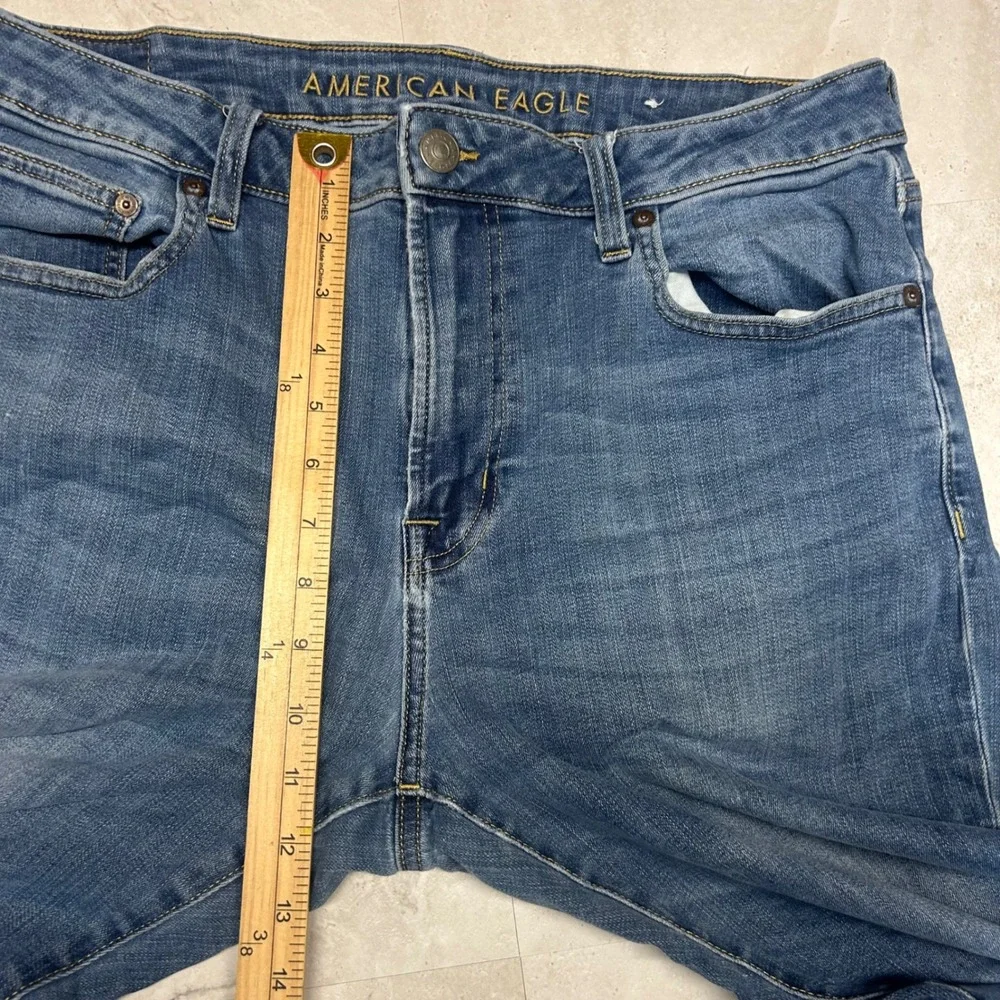 American Eagle Original Bootcut Jeans Blue Mens 34x32 Medium Wash Stretch Denim